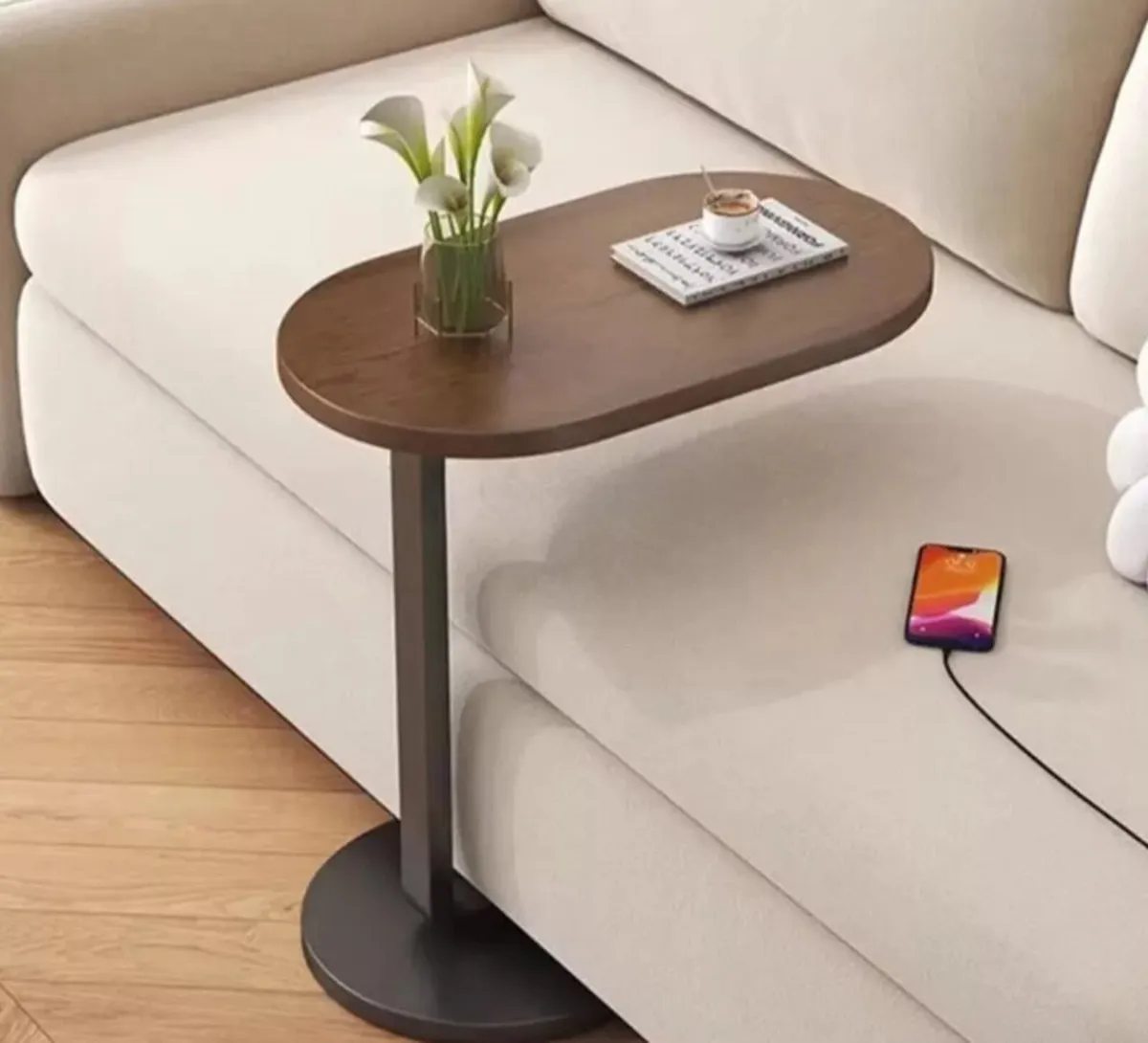 C Shaped Compact Sofa Side End Coffee Table - Image 3