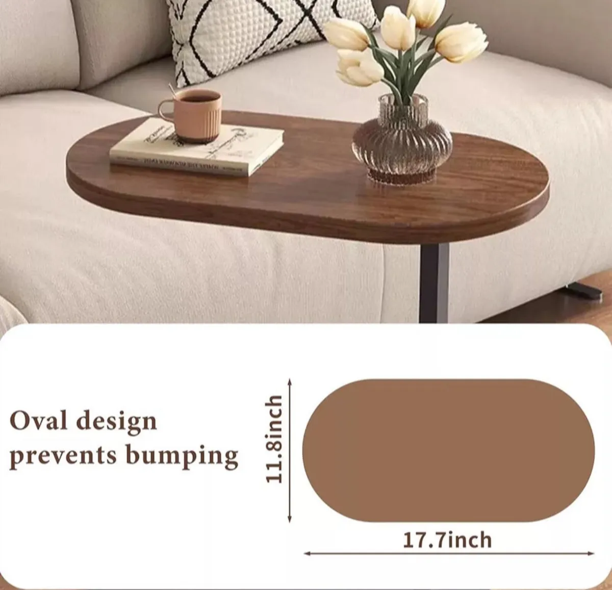 C Shaped Compact Sofa Side End Coffee Table - Image 4