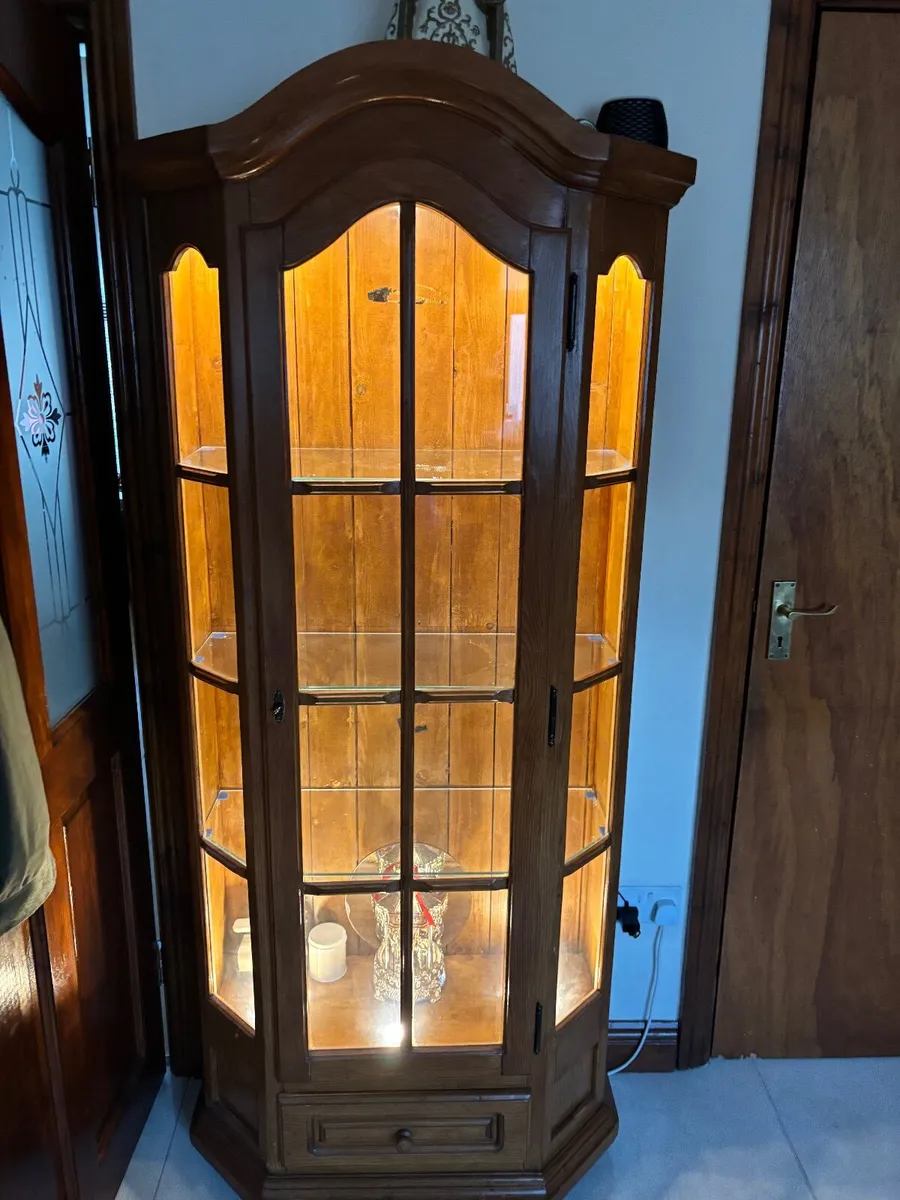 Large pine display cabinet - Image 3