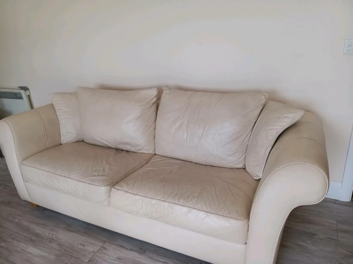 Natuzzi leather couches 3 & 2 seater - Image 1