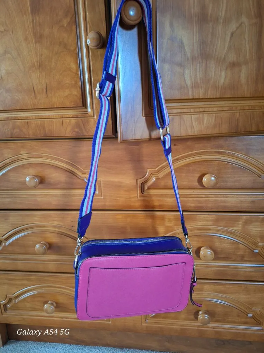 Pink and purple cross body bag - Image 1
