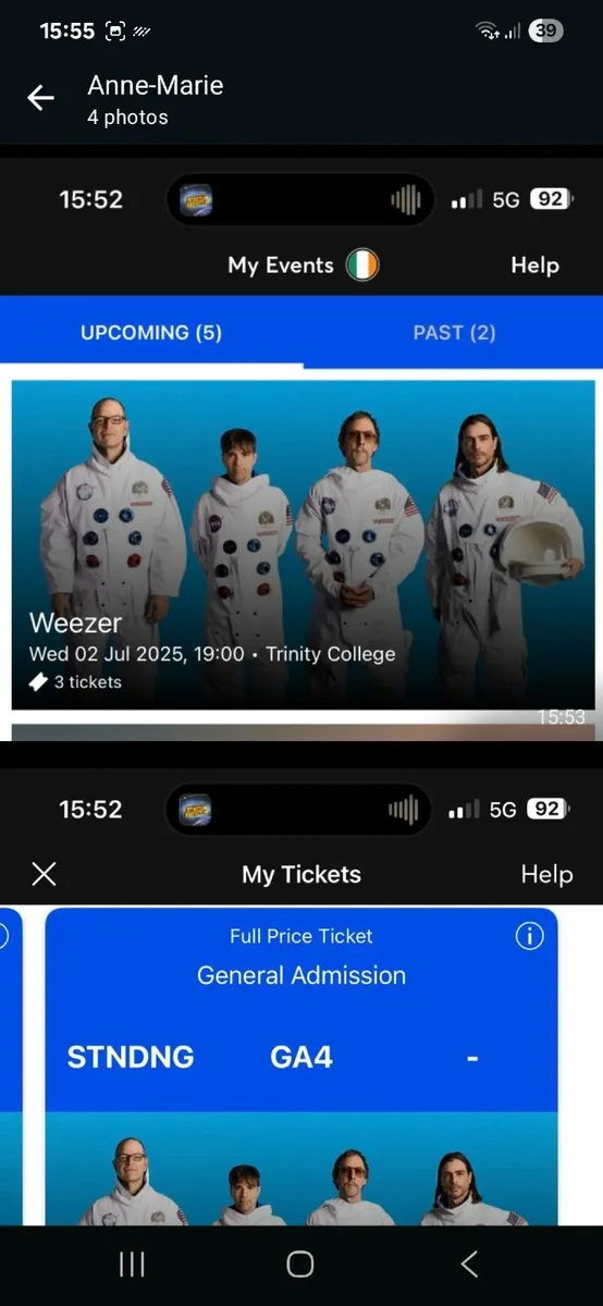 Concert tickets