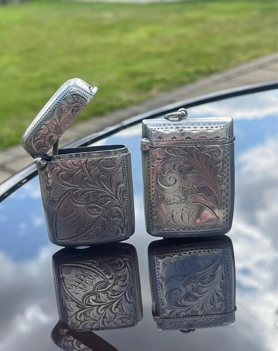 Vintage Silver Vesta Cases - Image 1