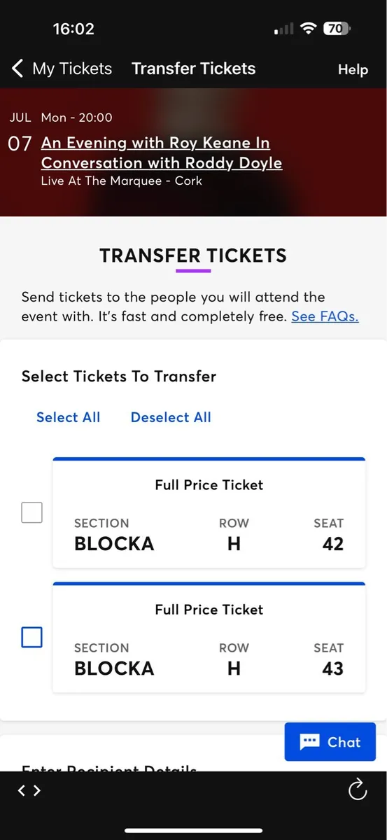 Roy Keane Tickets