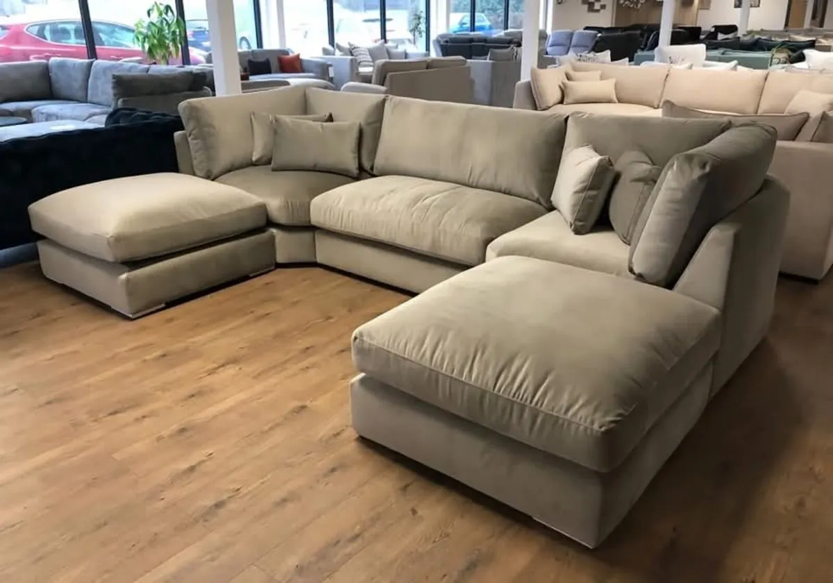 Ushape Scatter and Fullback Cushions Sofa - Image 2
