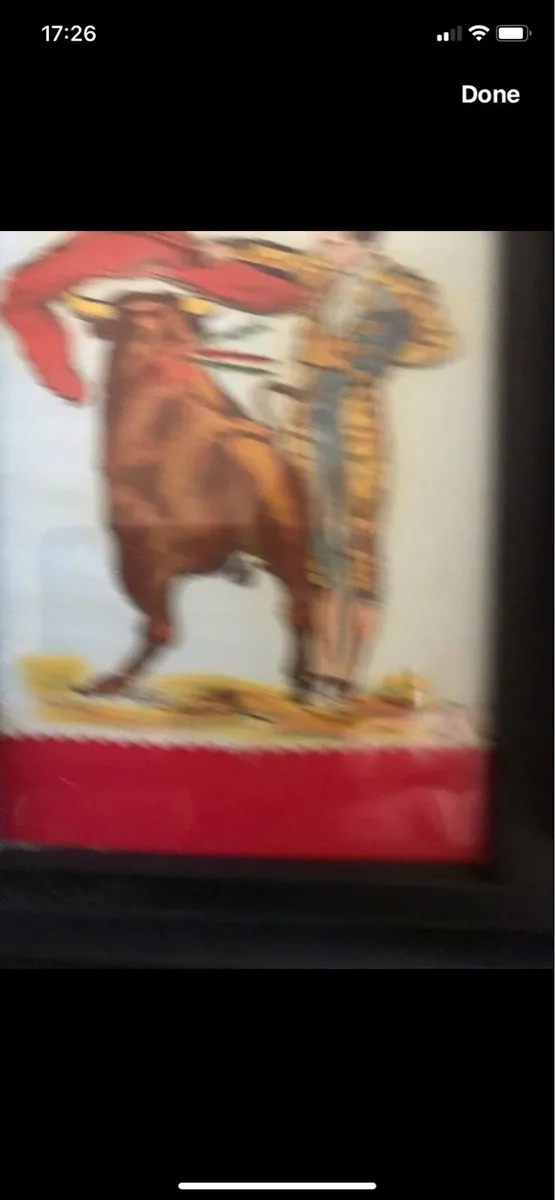 Spanish Bullfighting Art on Linen (11) - Image 3
