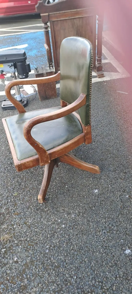 Vintage Antique Office Captains Chair - Image 4