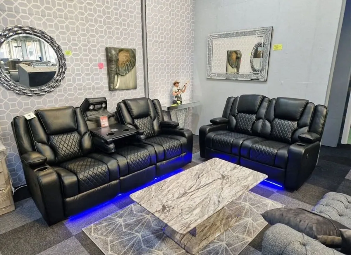 Electric Real Leather Orlando Recliner Sofa Set - Image 3