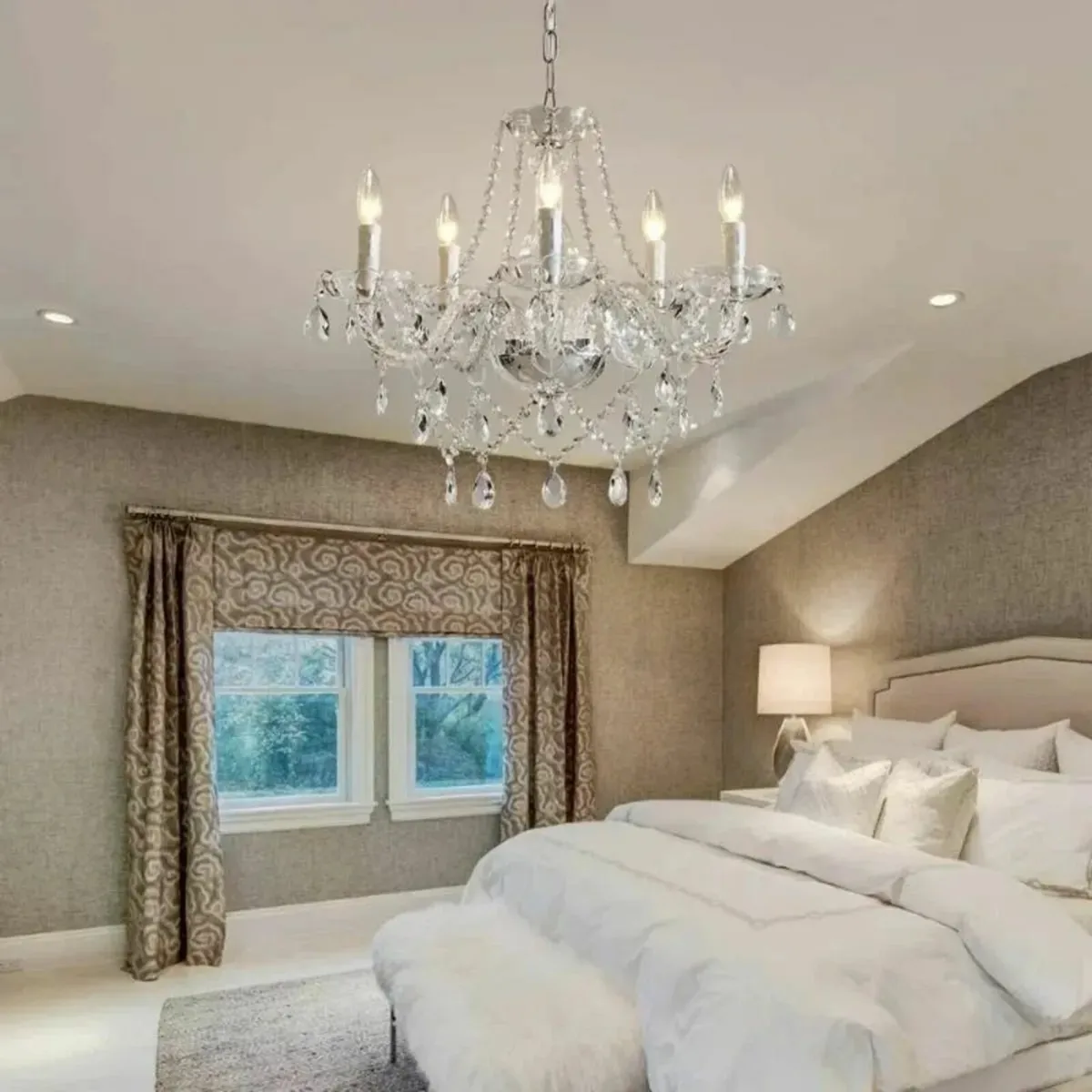 Chandelier Modern 5-Light Clear Crystal Elegant - Image 3