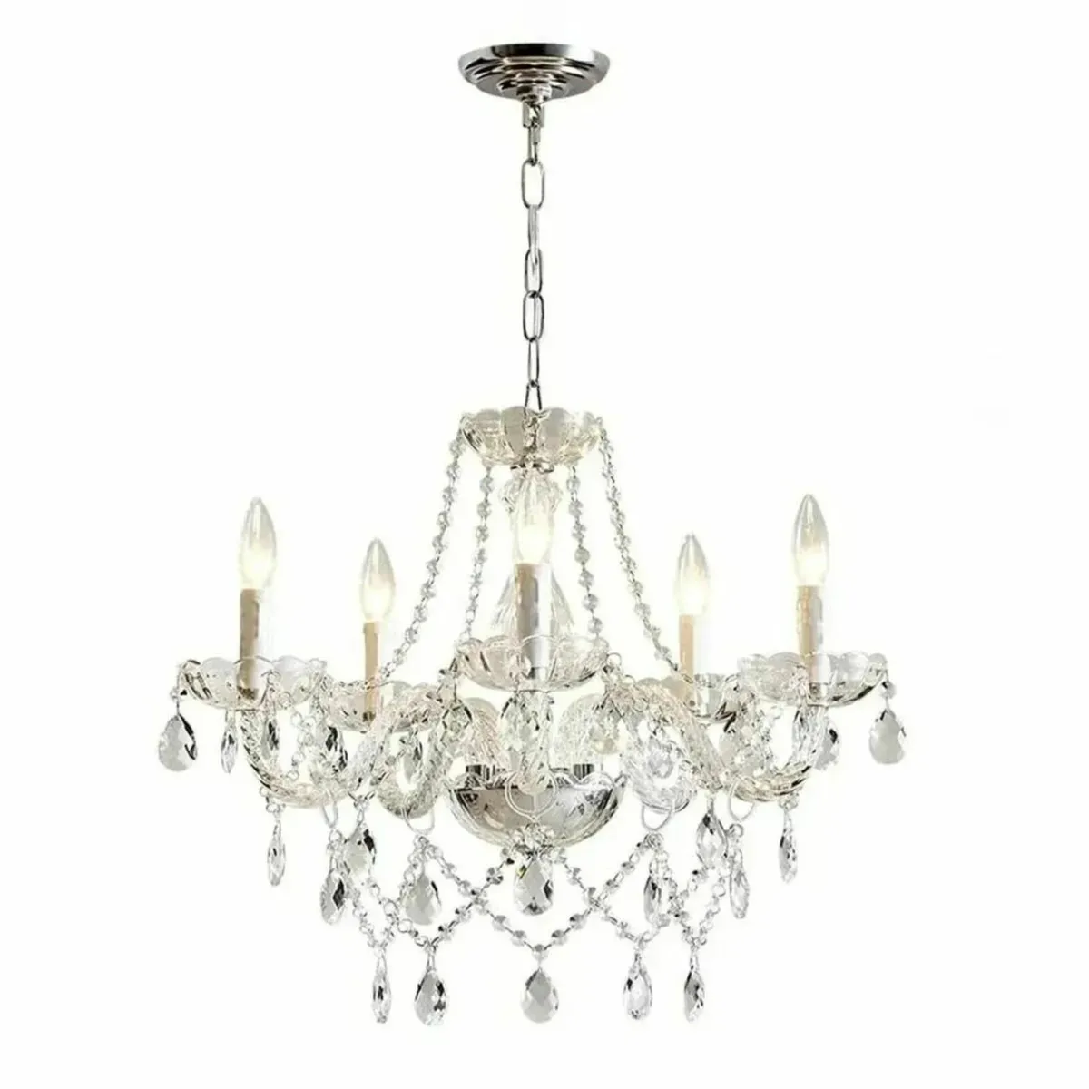 Chandelier Modern 5-Light Clear Crystal Elegant - Image 4