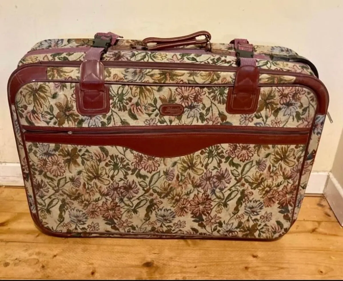 Vintage Tapestry Suitcase - Image 1