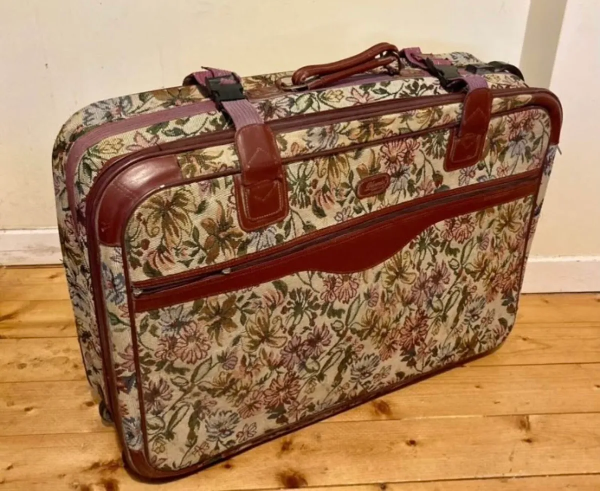 Vintage Tapestry Suitcase - Image 2