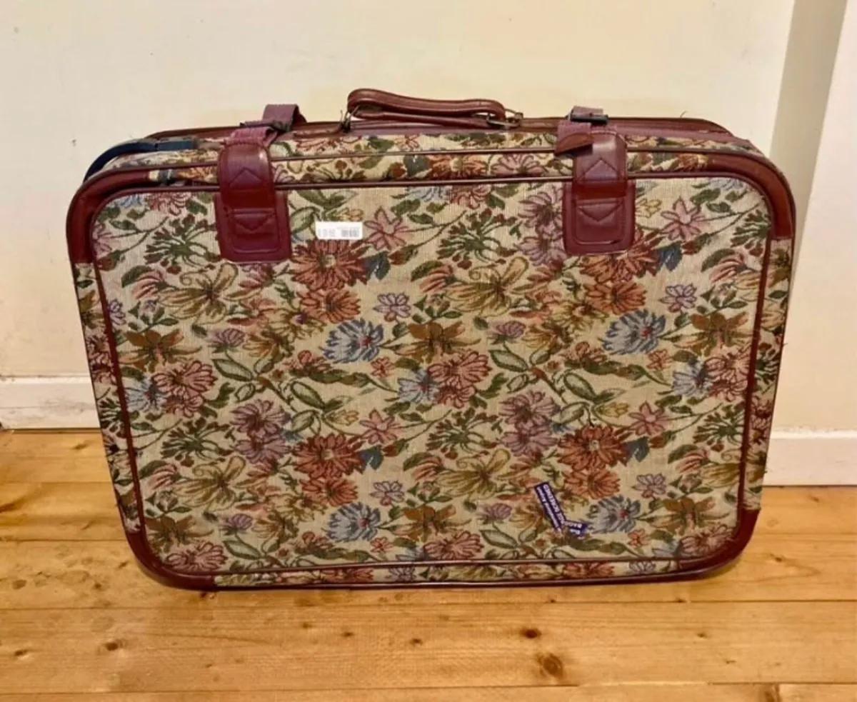 Vintage Tapestry Suitcase - Image 3