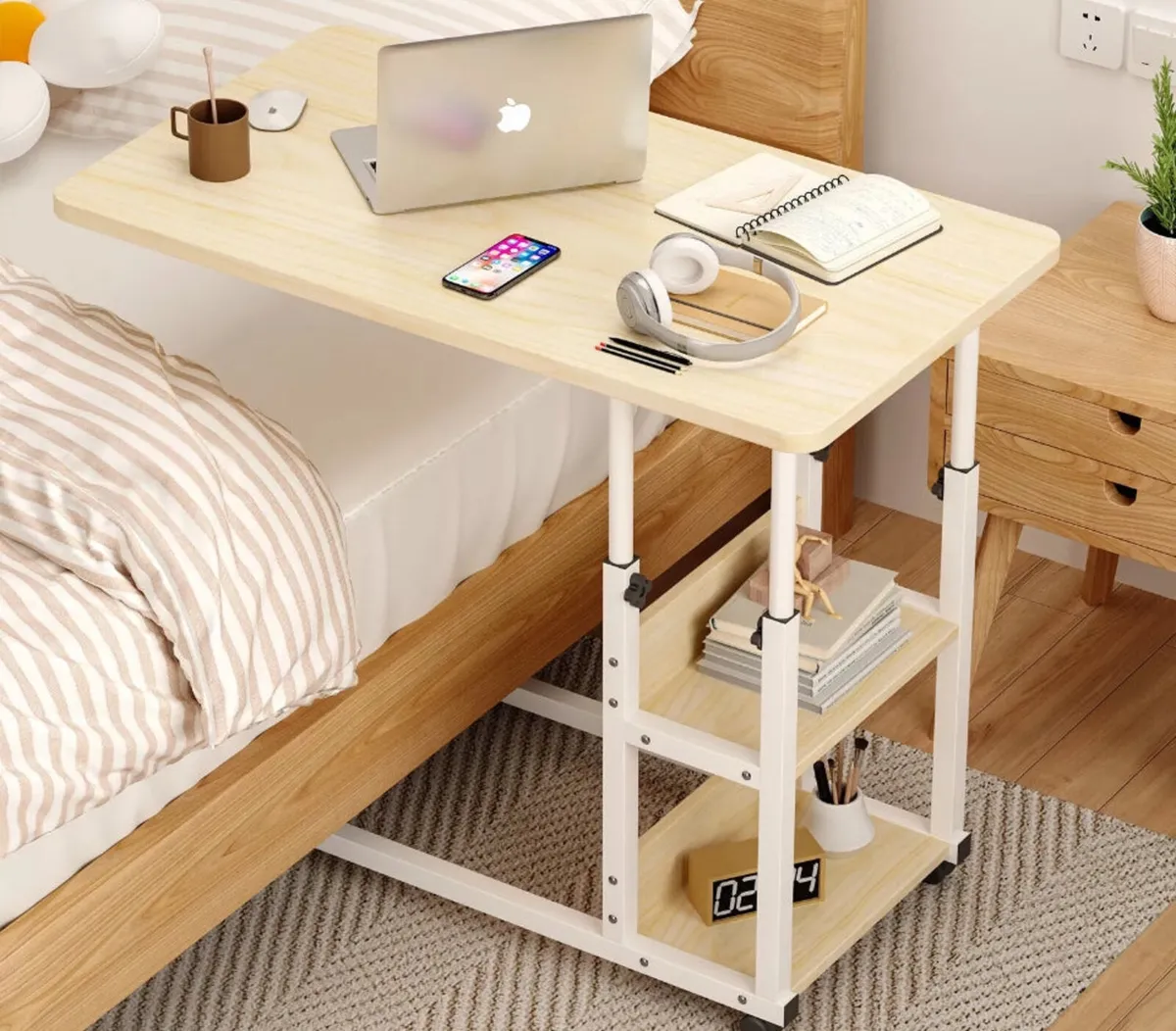 Height Adjustable Overbed Table Desk NEW - Image 1