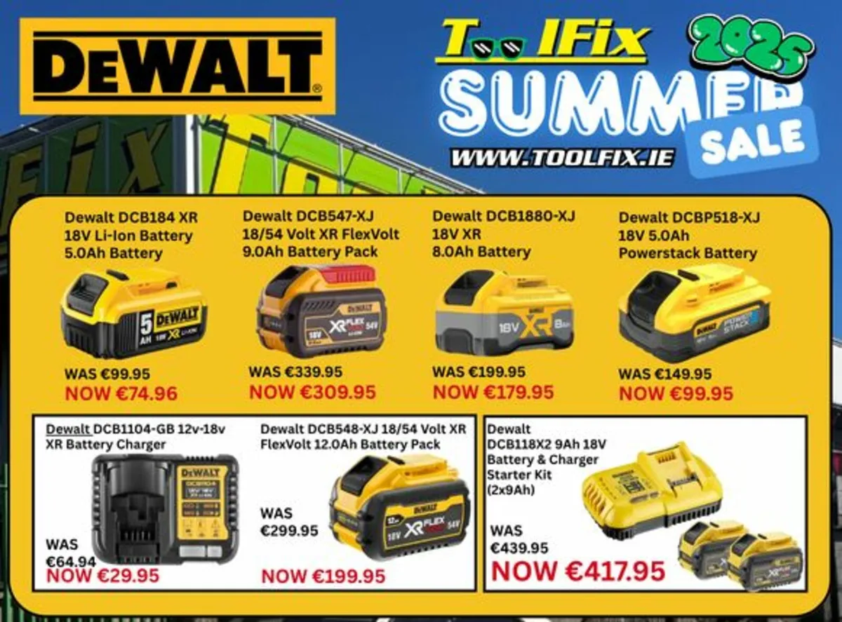 DeWALT Battery Deals at ToolFix Dundalk
