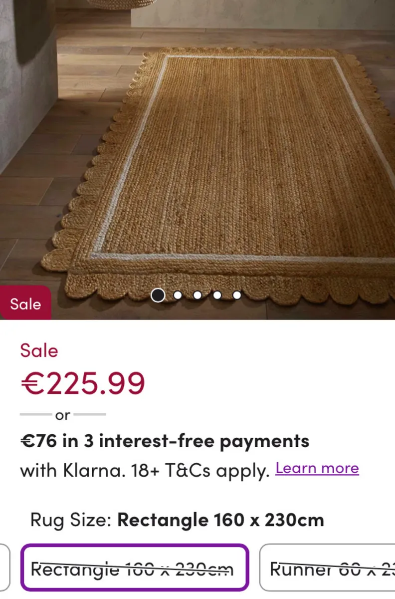 Jute rug 160 x 230 - Image 1