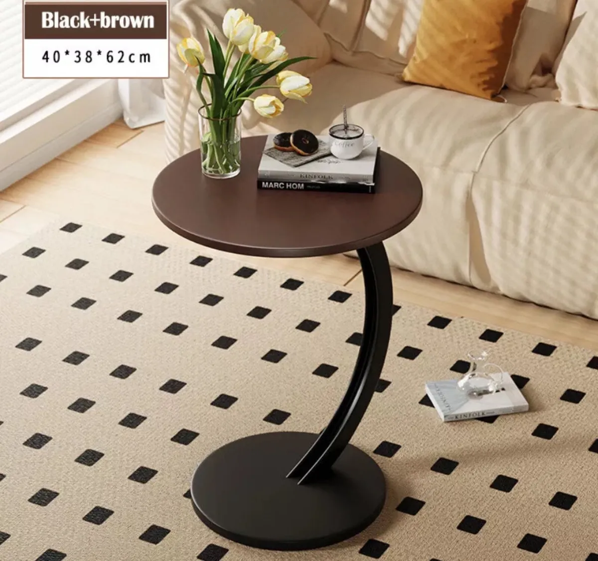 Side Table C Shaped Sofa End Coffee Table NEW - Image 1