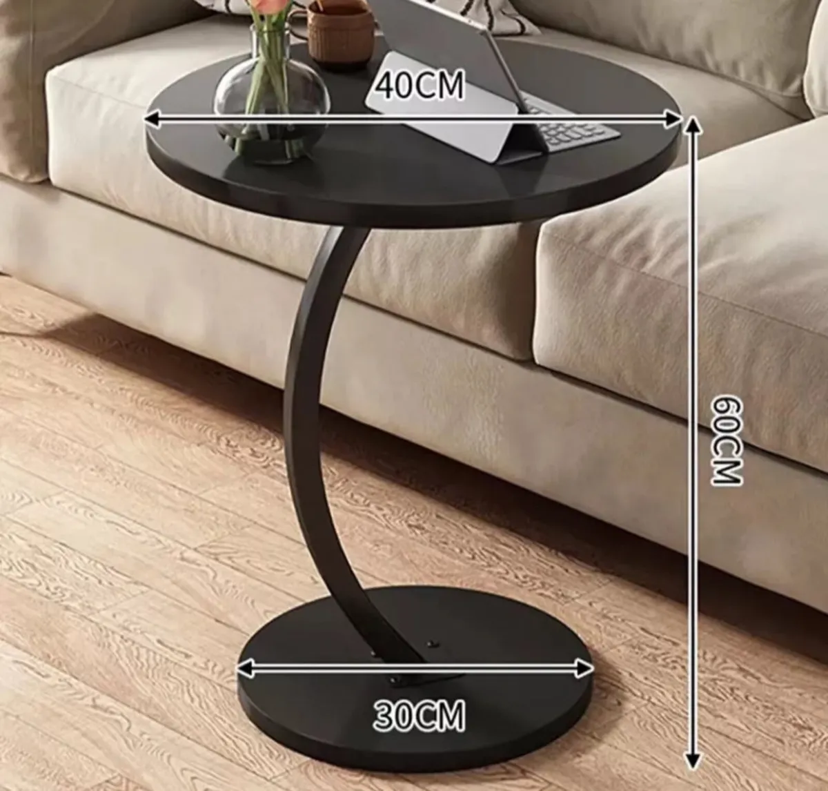 Side Table C Shaped Sofa End Coffee Table NEW - Image 3
