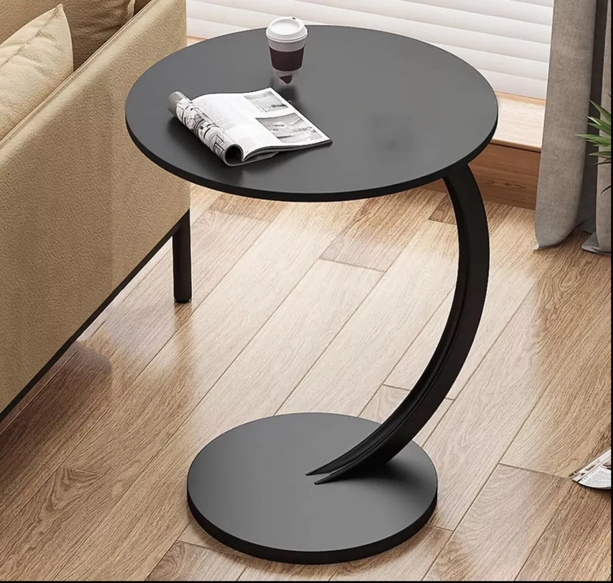 Side Table C Shaped Sofa End Coffee Table NEW - Image 4