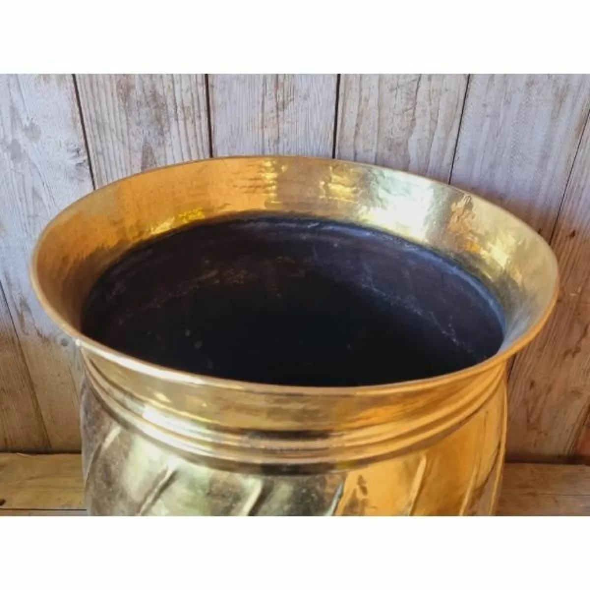Large Brass Planter Bucket KAS809 - Image 2