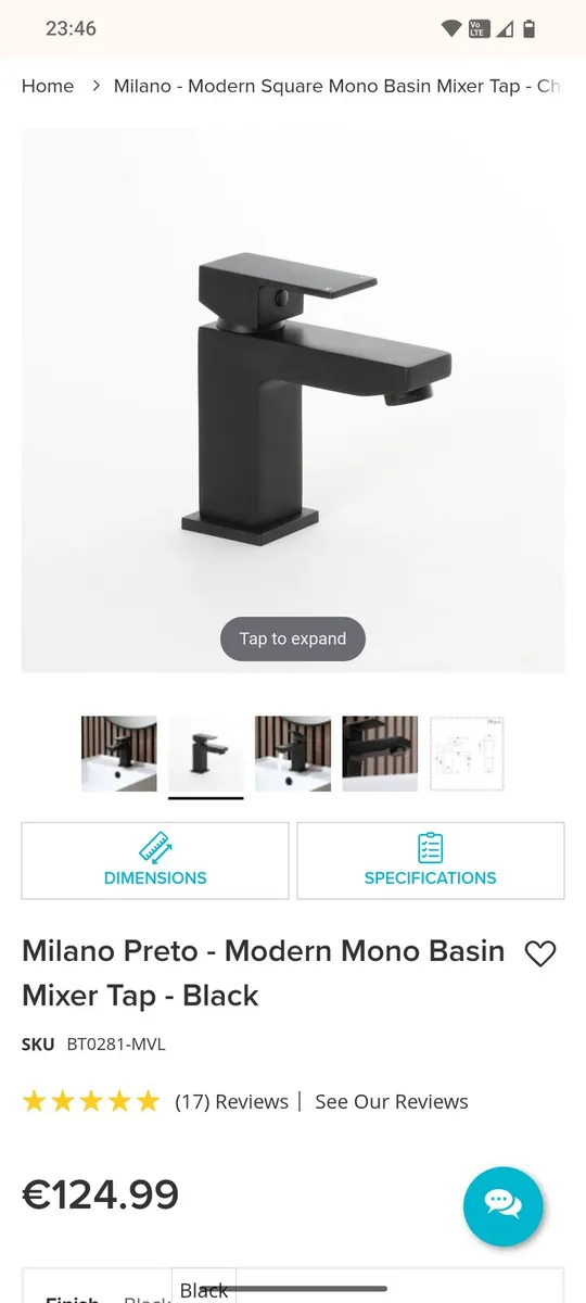 Bathroom Wear, Matt Black, New - Image 1
