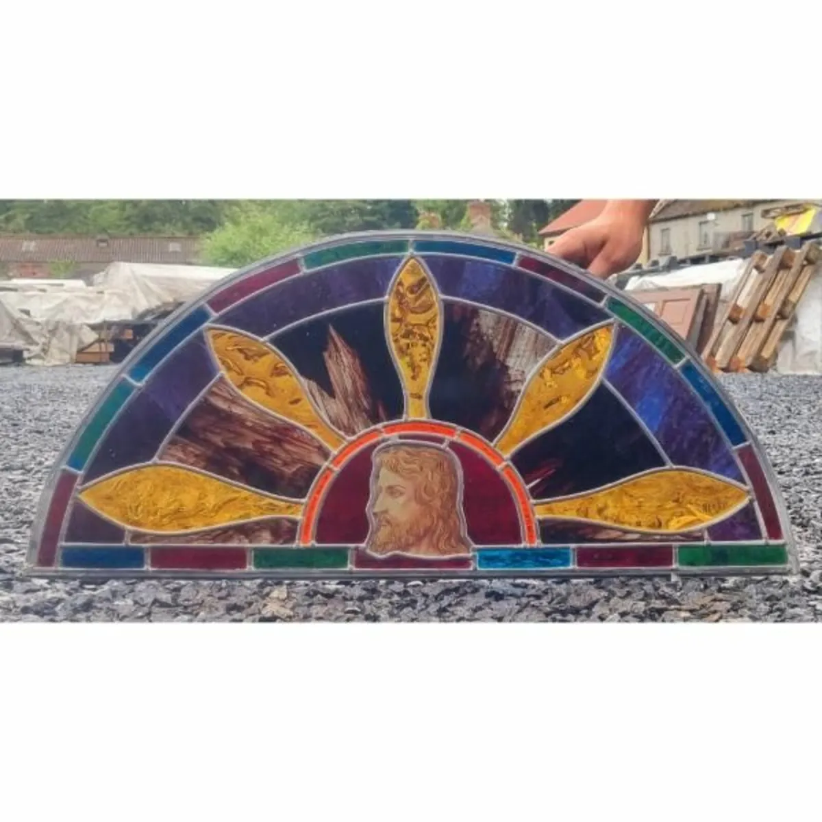 Arched Stained Glass Panel KAS804 - Image 1