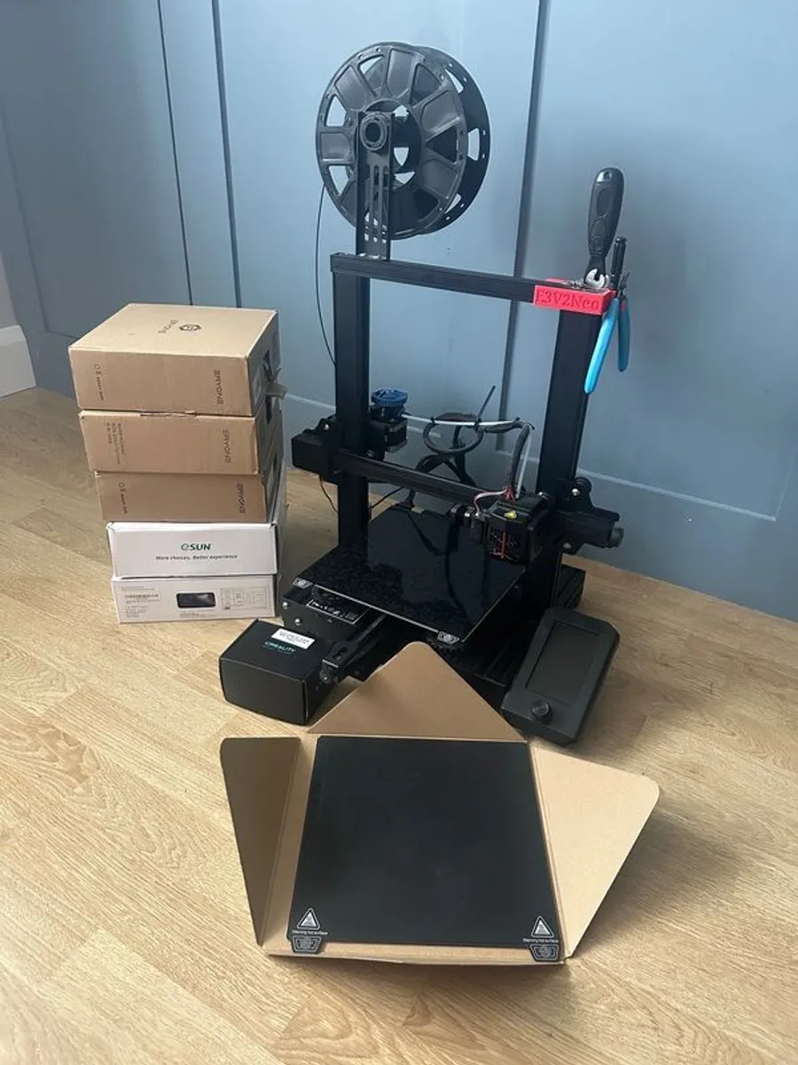 Ender 3 V2 Neo + Filament + Spare Parts - Image 1