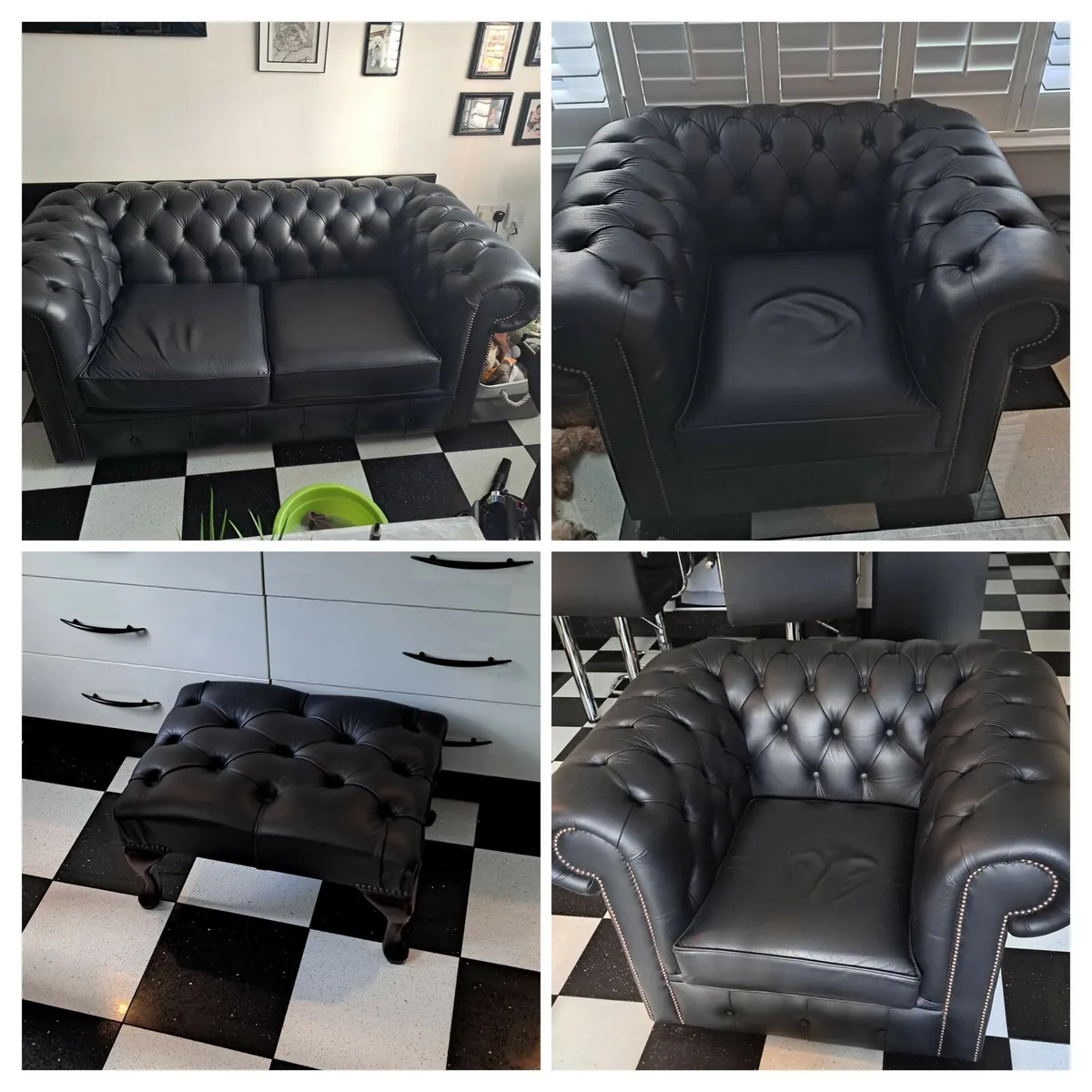 2 seater chesterfield suite + 2 chair's