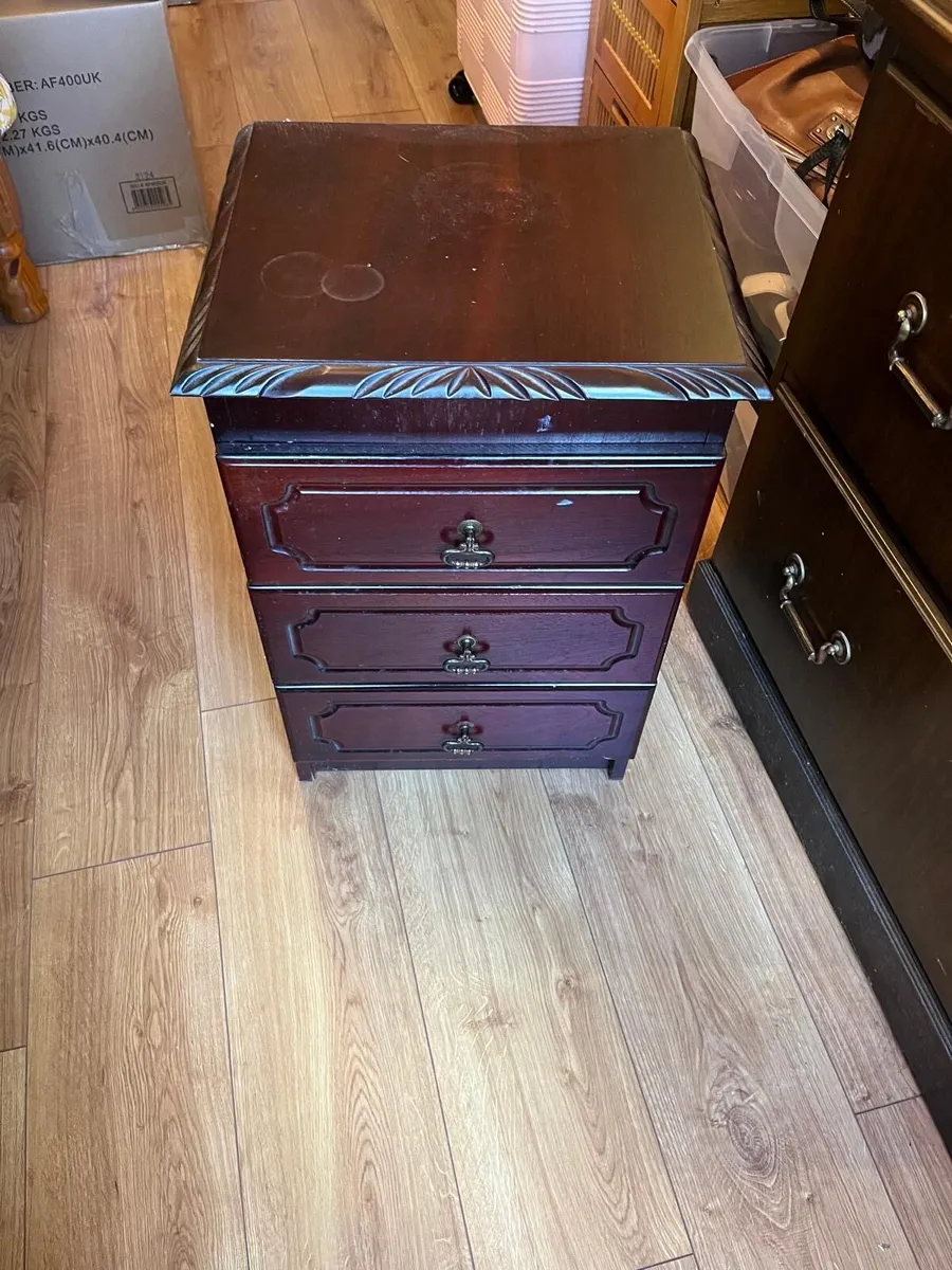 Bedside Locker Mahogany Colour - Image 2