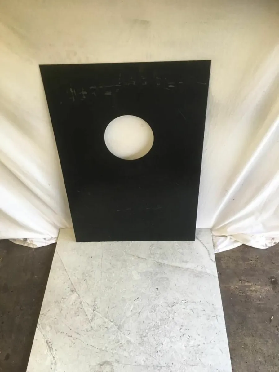 Steel Stove Back Plate with cut out for 6" pipe - Image 2