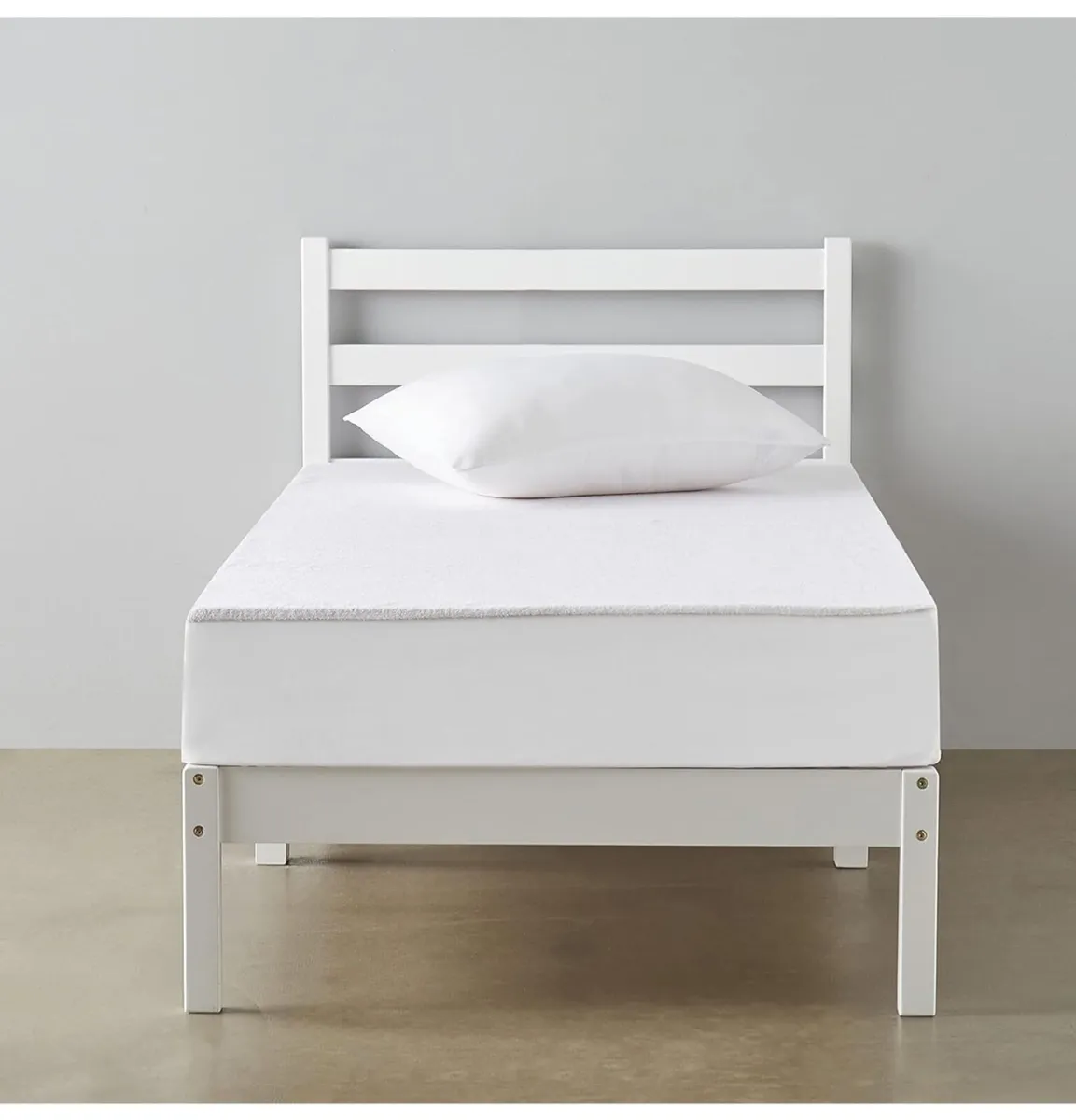 Basics Solid Pine Wood Platform Bed Frame with Rib - Image 3