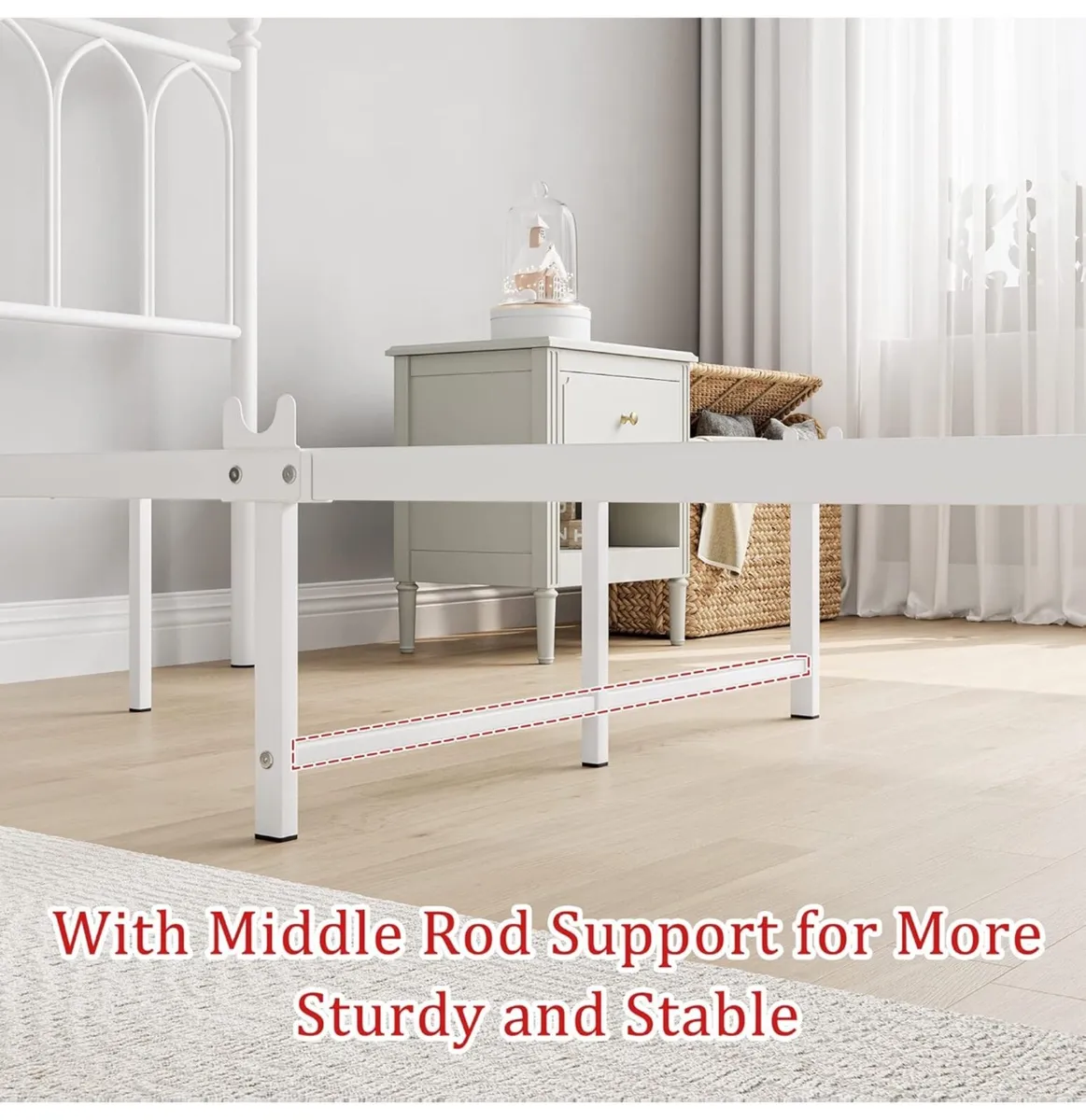 Single Metal Bed Frame 90 x x190 cm with Headboard - Image 3