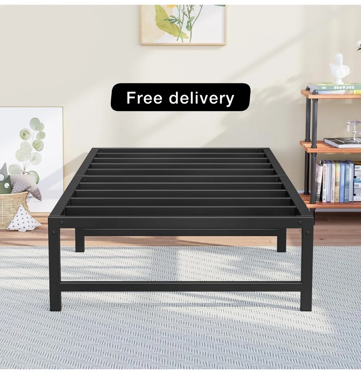 3ft Single Bed Heavy Duty Steel Slats Single Metal - Image 1