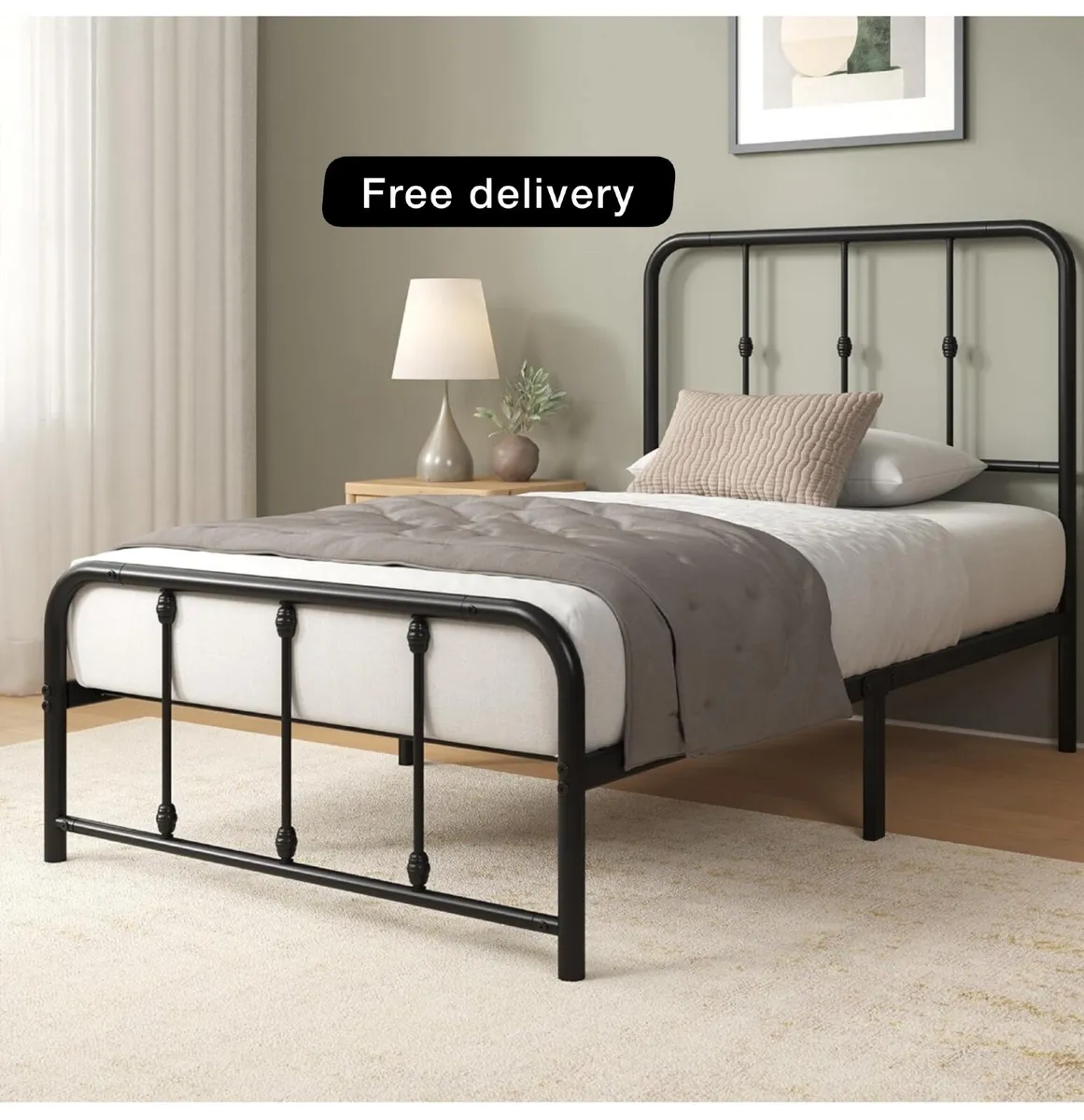 Single Bed Frame Bed 90x190 cm  35 cm Height - Image 1