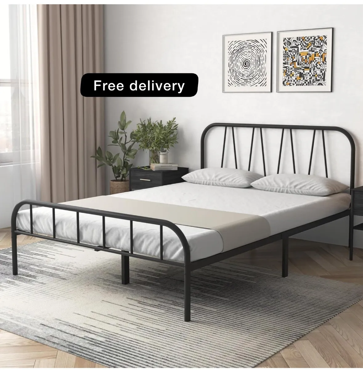 Single Bed Frame, Solid Metal Bed Frame - Image 1