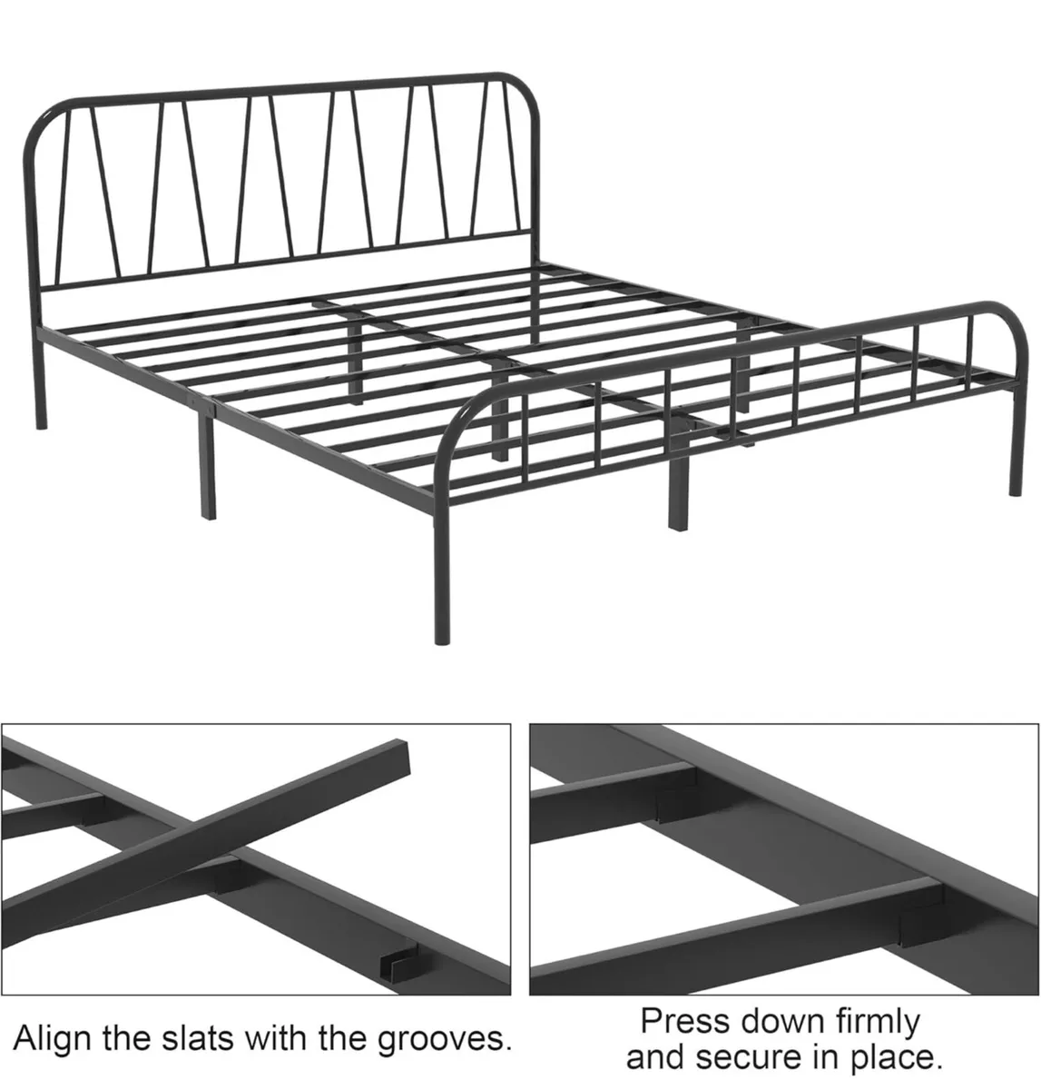 Single Bed Frame, Solid Metal Bed Frame - Image 3