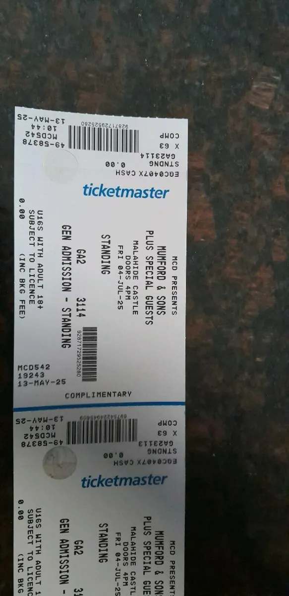Mumford and Son's Concert Tickets - Image 4