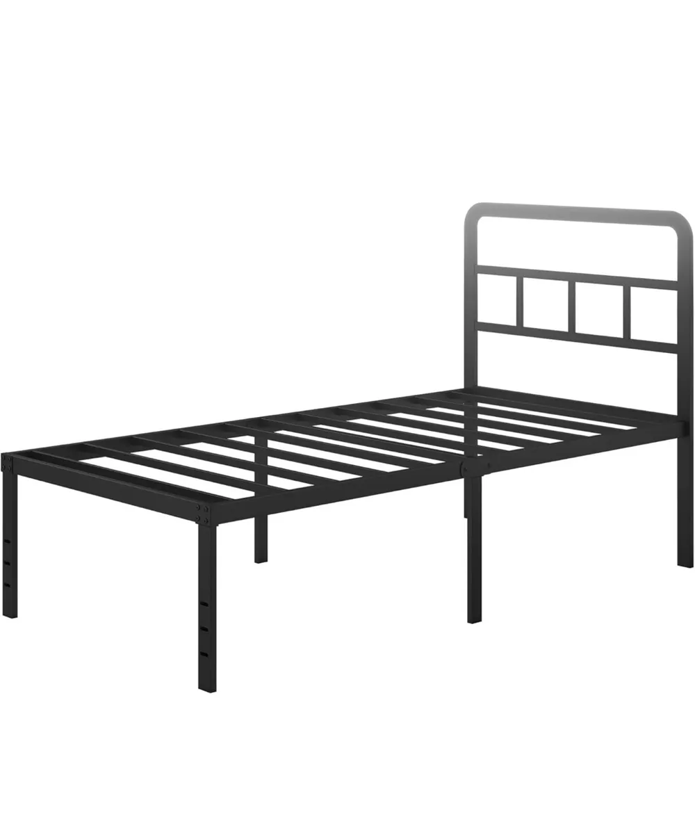 Black Single Bed Frame 3ft with Curved Headboard, - Image 2