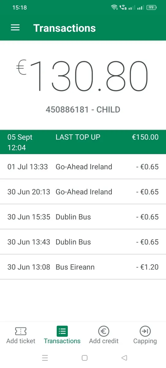 Child's leapcard