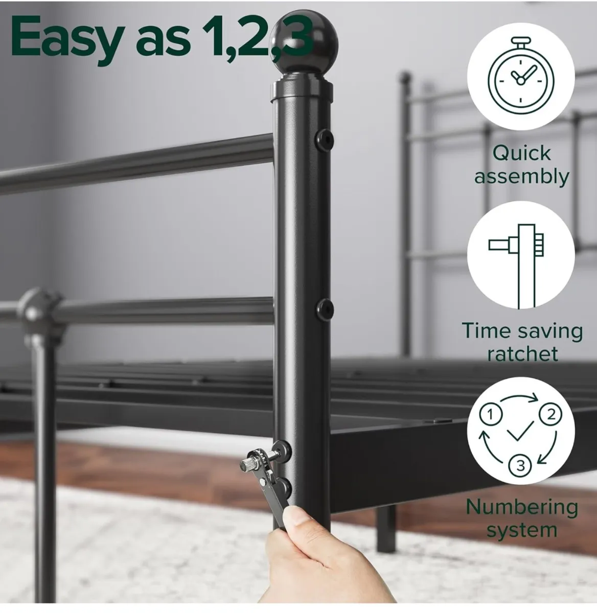 Single Bed Frame Bed 90x190 cm - Image 3