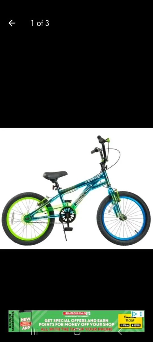 18 inch Glitch Kids bike metallic blue green - Image 1