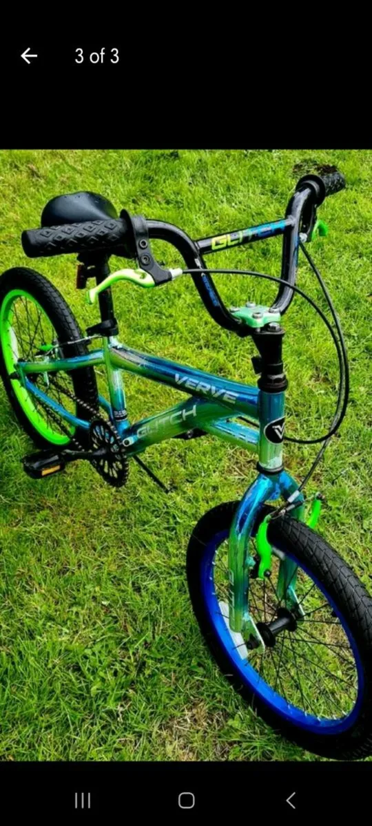 18 inch Glitch Kids bike metallic blue green - Image 3