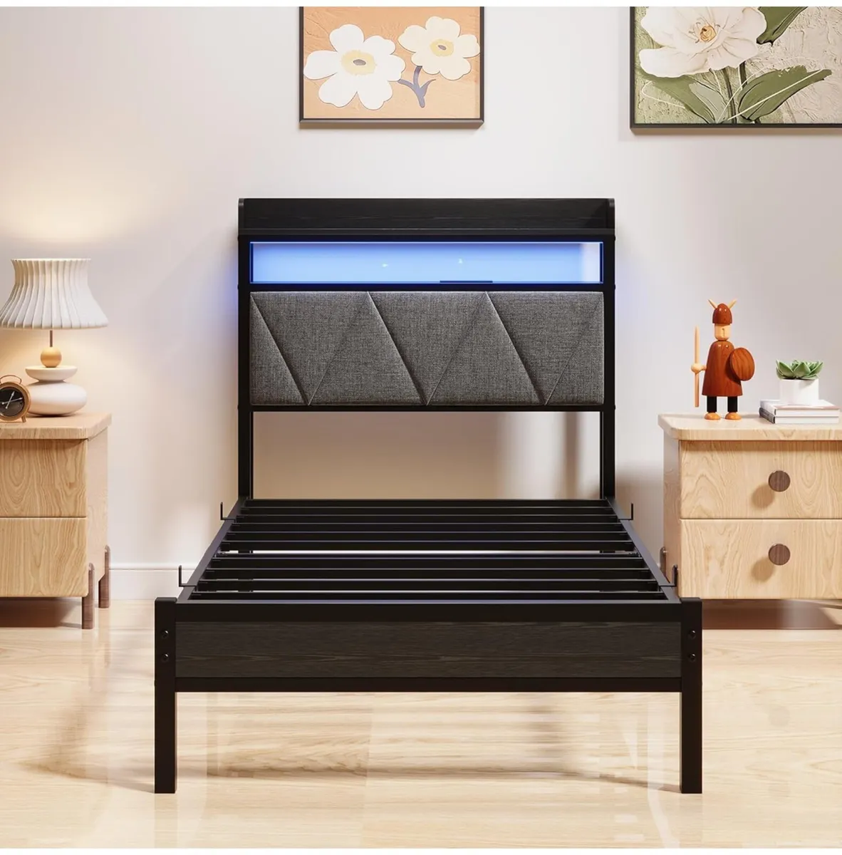 Single Bed Frames with 3ft Upholstered Wooden Two - Image 3