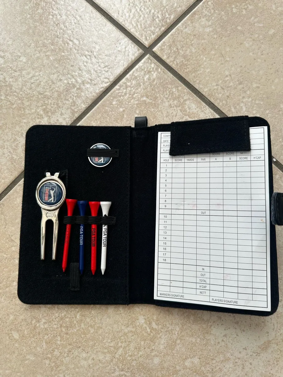 Leather Golf Scorecard Book - Image 1