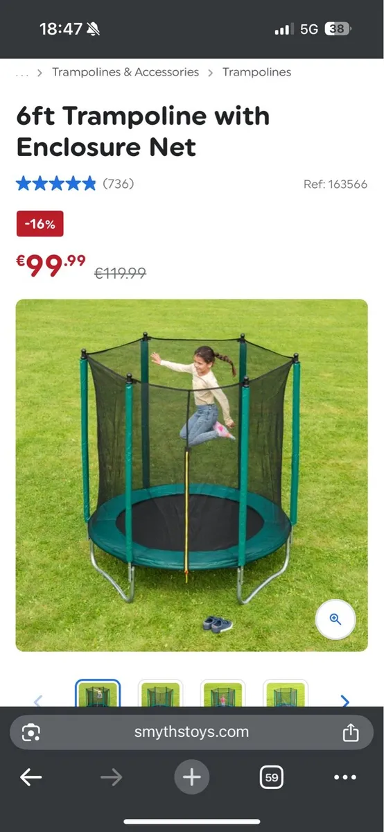 BRAND NEW: 6ft Trampoline with Enclosure - Image 1
