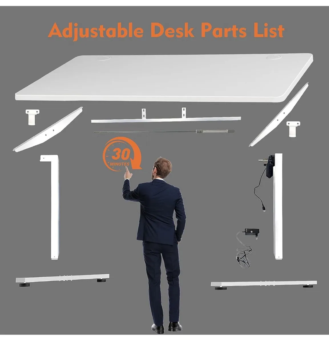 Electric Height Adjustable Standing Desk, 120 x 60 - Image 3
