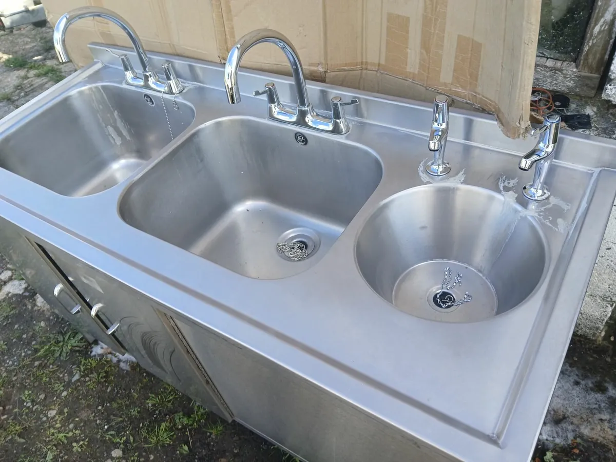Stainless steel cabbinet /sink unit complete - Image 2