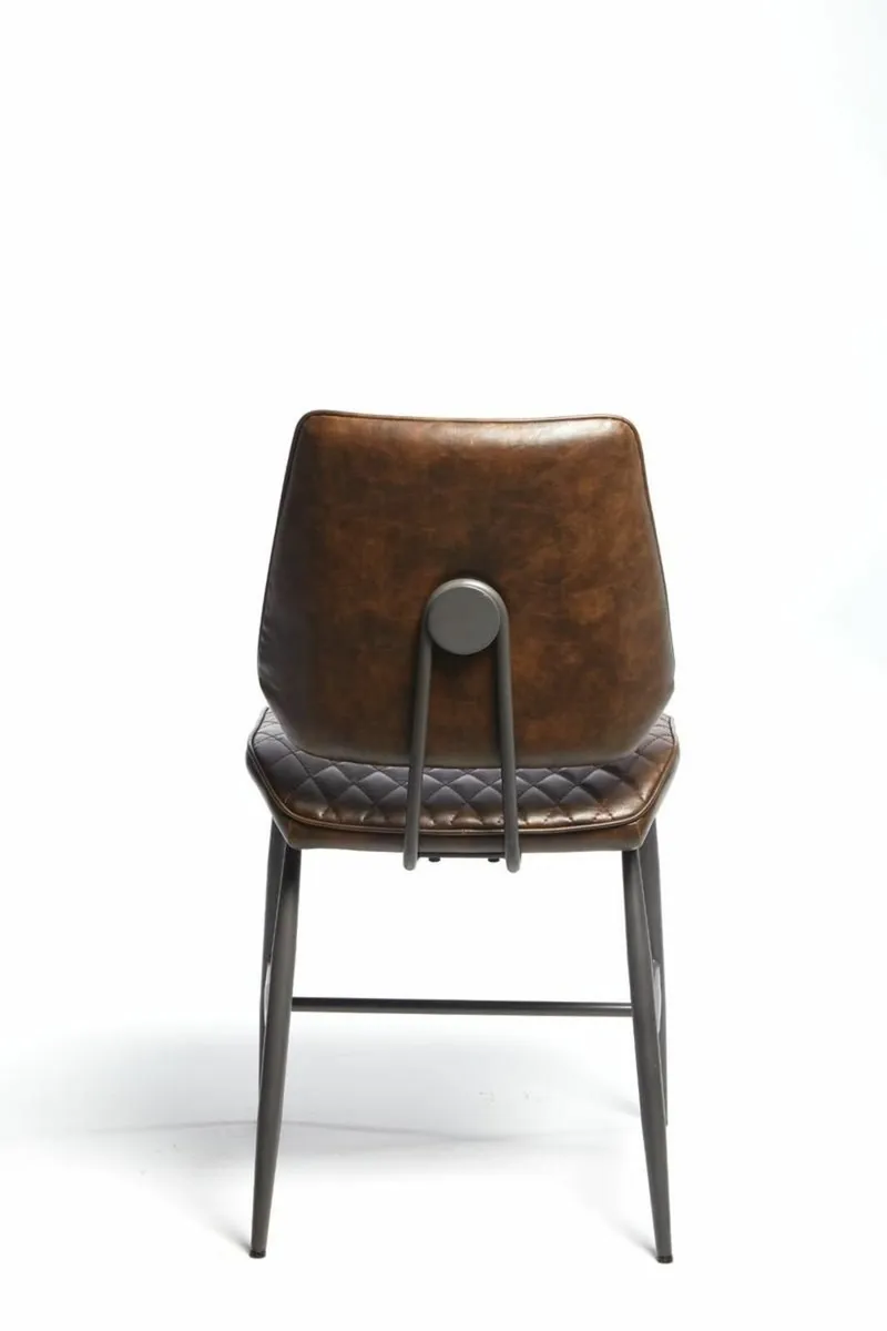 Set of 4 Dark Brown Dining Chairs - Image 2