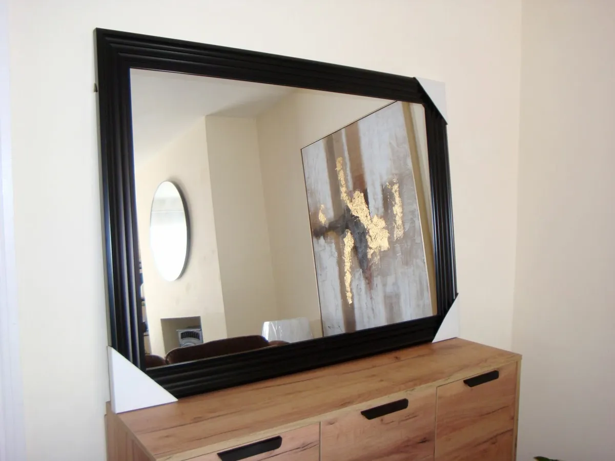 Mirror large border frame mirror 90 x 120 cm - NEW - Image 1