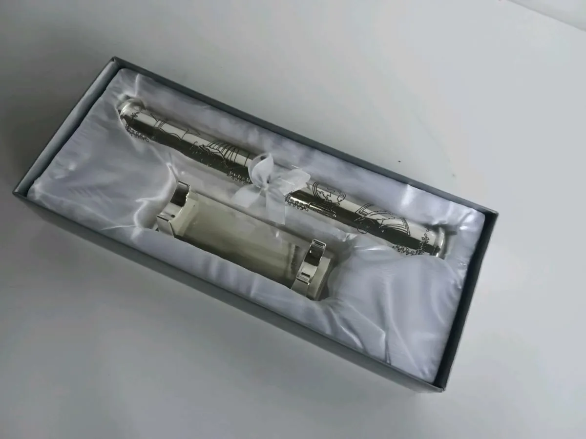 Silver Plated Graduation Certificate Holder w Stan - Image 2